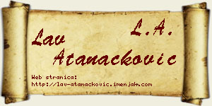 Lav Atanacković vizit kartica